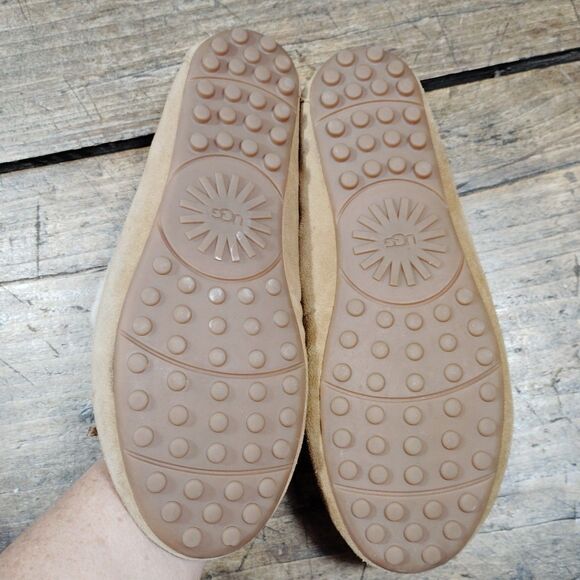 UGG Sz 7 Moccasin Chestnut Slipper Loafer Shoes Faux Fur 1020041 - Picture 7 of 10